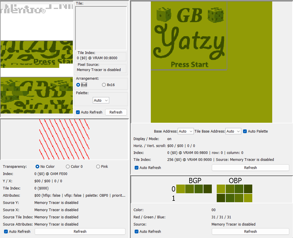 Screenshot of emulicious debugger tools